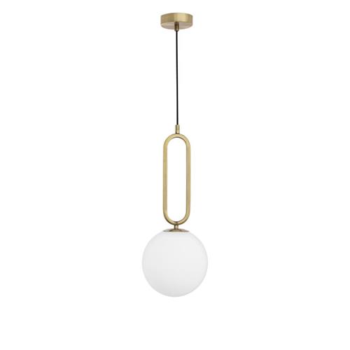 Brass Metal  Opal Glass LED E27 1x12 Wat