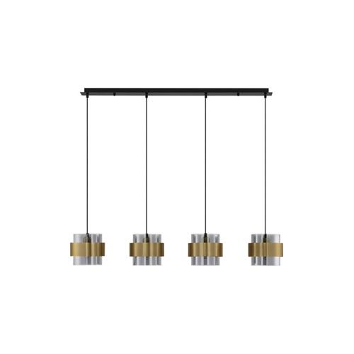 Smoky Glass Brass Gold Metal LED E27 4x1