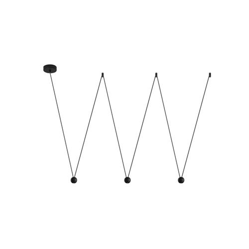 Black Aluminium Black Fabric Wire LED 3