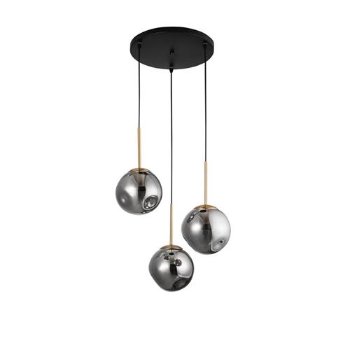 Gold Metal & Smoky Glass Black PVC Wire