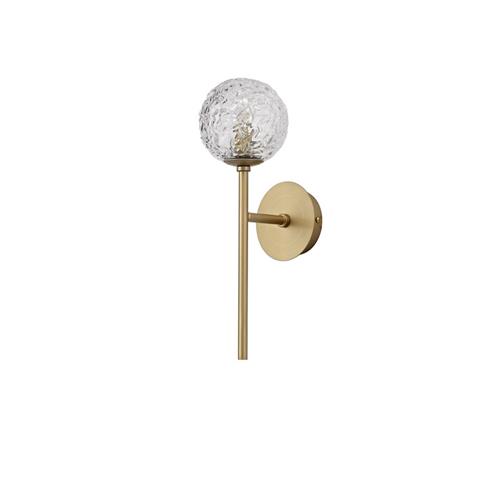 Clear Structured Glass & Brass Gold Stee