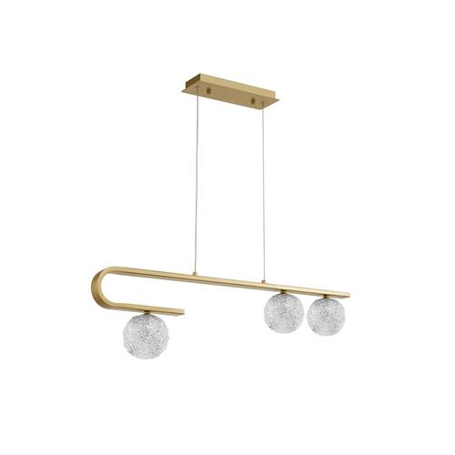 Clear Structured Glass & Brass Gold Stee