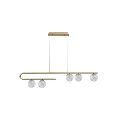 Clear Structured Glass & Brass Gold Stee