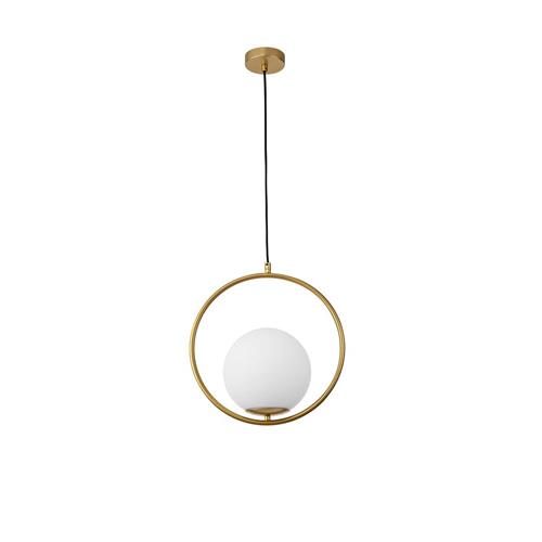 Opal Glass Brass Gold Metal LED E27 1x12