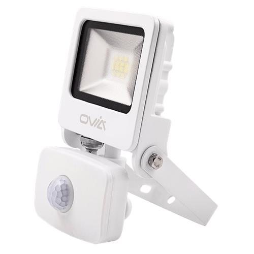 10W LED Floodlight With PIR - White