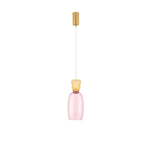 Gold Metal Glossy Yellow & Pink Glass  L