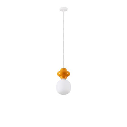 Orange Ceramic & Opal Glass Matt White M