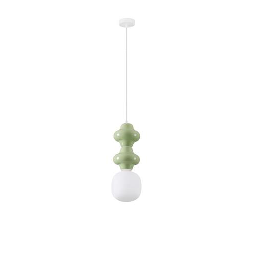 Green Ceramic & Opal Glass Matt White Me