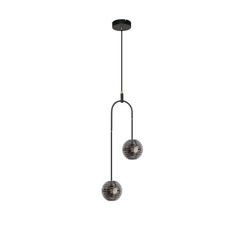 Sandy Black & Gold Metal Smoky Gray Glas