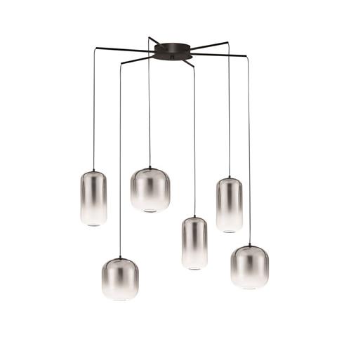 Matt Black Metal & Smoky Gray Glass  LED