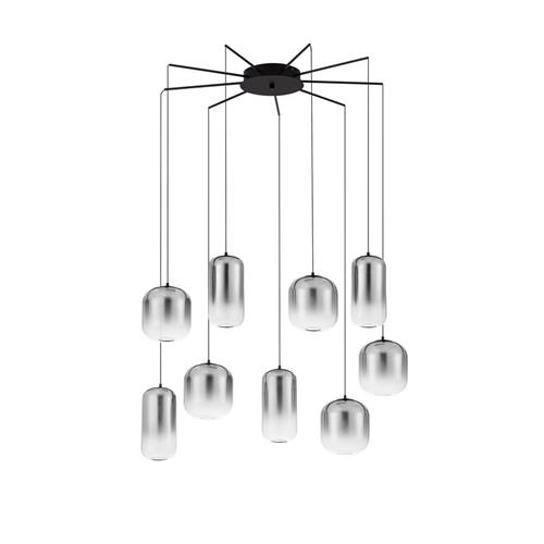 Matt Black Metal & Smoky Gray Glass  LED