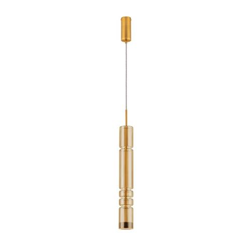 Brass Gold Metal & Cognac Glass  LED 12