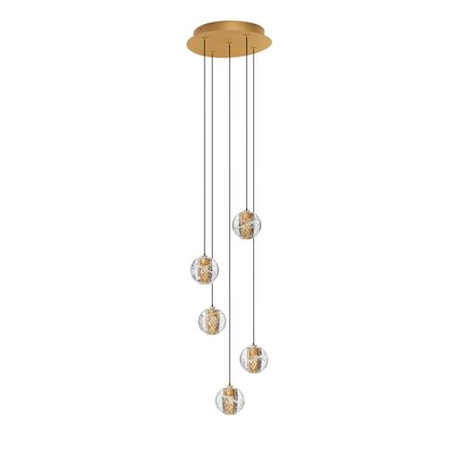 Triac Dimmable  Gold Metal & Blown Glass