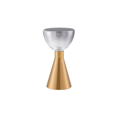 Brass Gold Metal & Smoky Glass LED 8 Wat