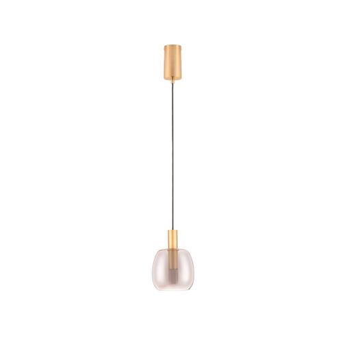 Brass Gold Metal & Smoky Glass  LED 7 Wa