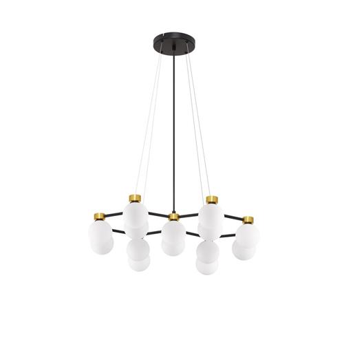 Satin Gold & Matt Black Metal White Opal