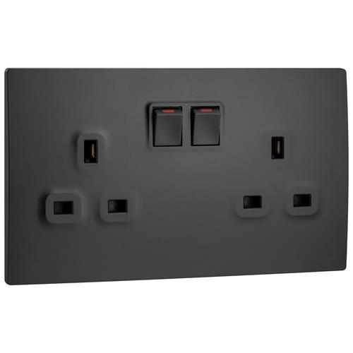 MB 2G  13A SP SW SOCKET W/ 2 E