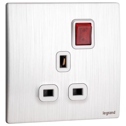 BA 1G 13A SP SW SOCKET +LED