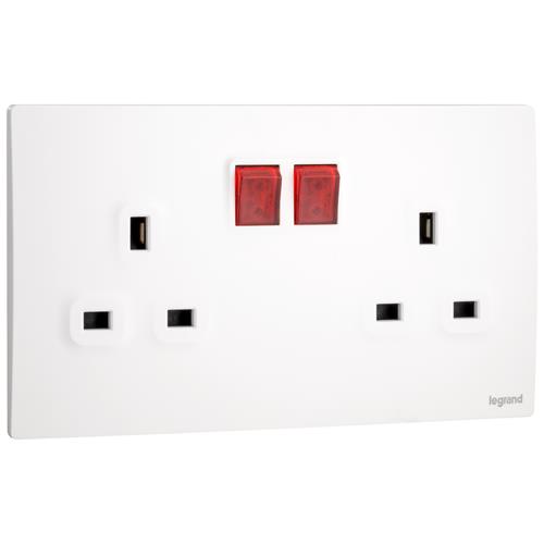 MW 2G  13A SP SW SOCKET +LED