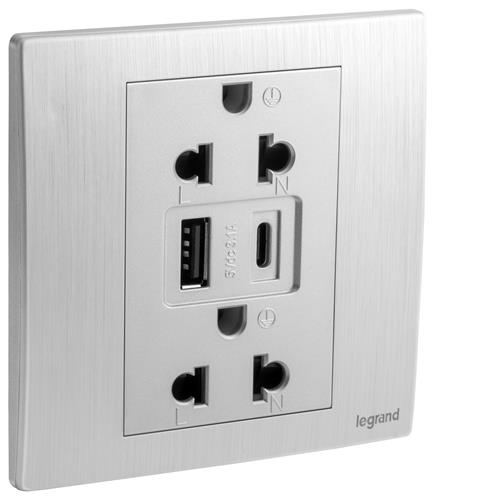 BA 1G EURO-US 16A SOCKET+USB A+C