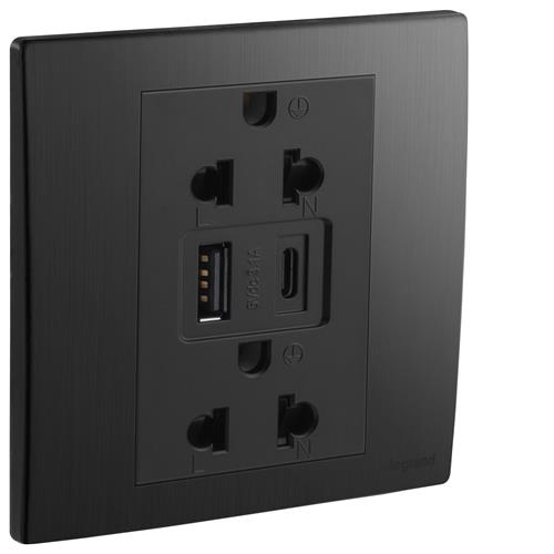 BB 1G EURO-US 16A SOCKET+USB A+C