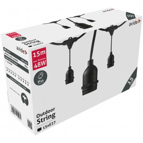 Outdoor String Lights 15M - 15xE27