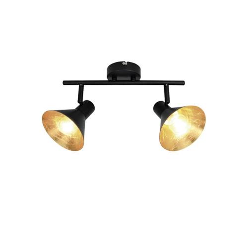 2/Lights Spot Black/Gold Harvey
