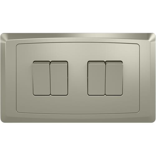 4G 2 WAY PLATE SWITCH(3X6) MATT CHAMPAGN