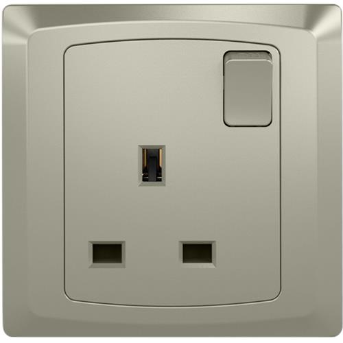 13A 1 GANG SW/SOCKET DP MATT CHAMPAGNE
