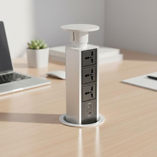 HAND POPUP SOCKET WHITE 3XUNI 2XUSB PD20