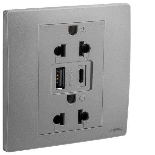 1G EURO-US 16A SOCKET+USB A+C