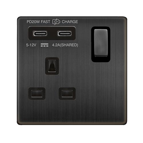 13A 1G C USB SFBS GY