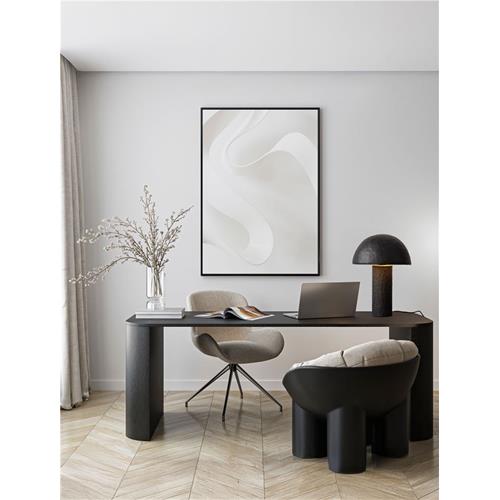 Rough Matt Black Papier-Mâché LED E14 1x