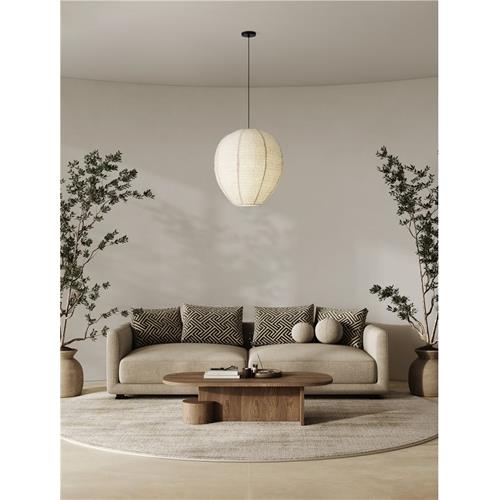 White Bouclé Fabric  LED E27 1X12Watt 10