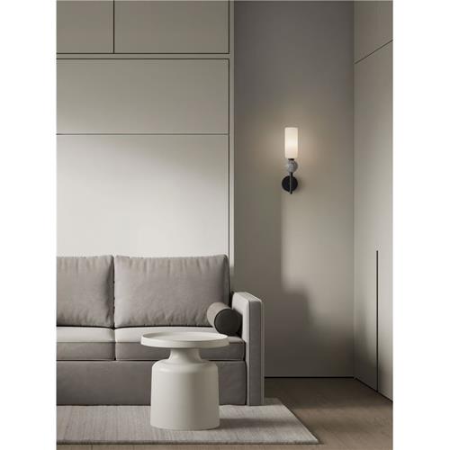 Opal Glass Gray Stone Matt Black Metal B