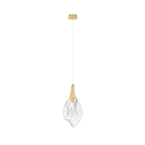 Gold Steel & Clear Handmade Glass LED 3W