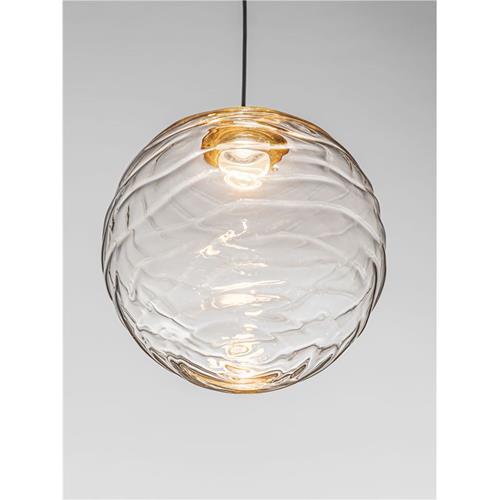 Clear Structured Glass  Brass Gold Metal