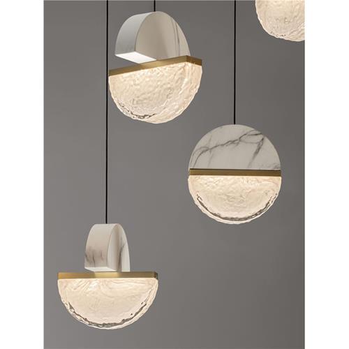 Triac Dimmable Glass, White Marble,  Bra