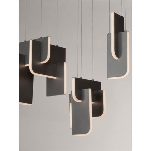 Triac Dimmable  Silver Gray Metal & Acry