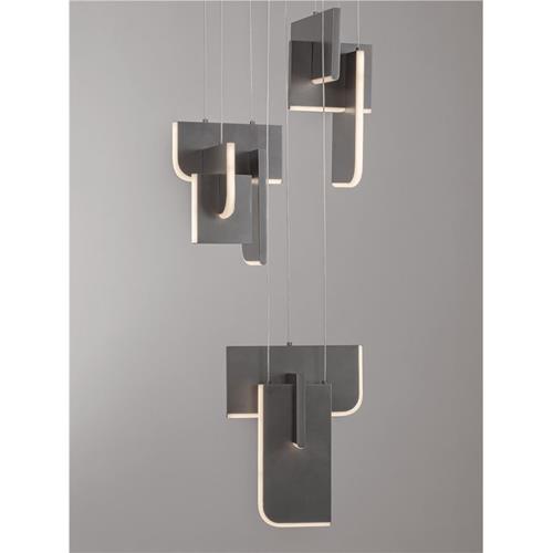 Triac Dimmable  Silver Gray Metal & Acry