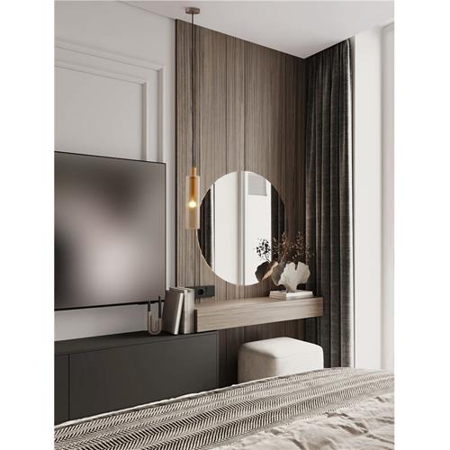 Amber Ripple Glass  Gold Steel LED E27 1