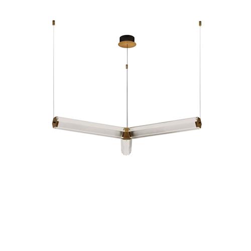 Triac Dimmable  Antique Brass Steel & Gl