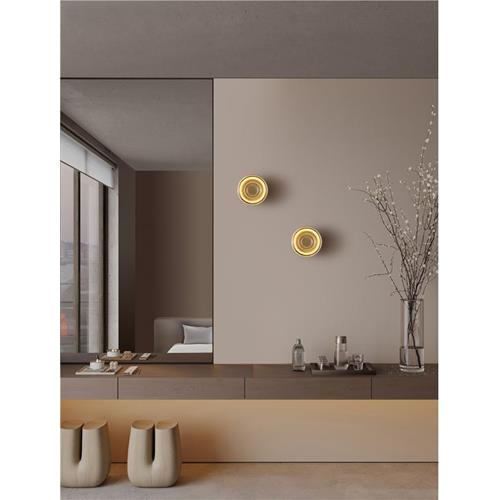 Gold Aluminium & Clear Acrylic LED 6Watt