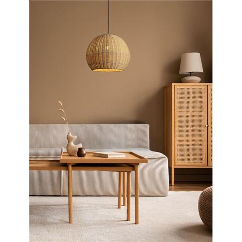 Natural Rattan  Sandy Black Steel Base &