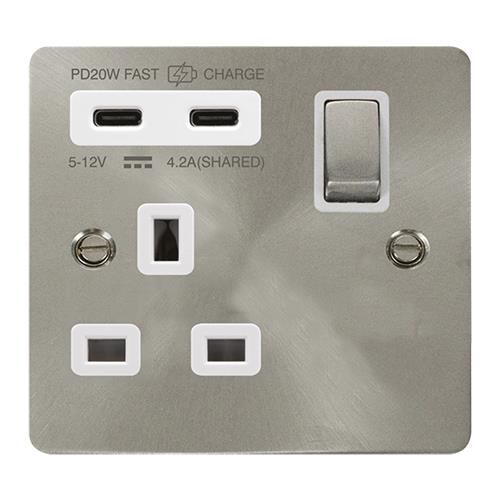 13A 1G C USB FPBS WH