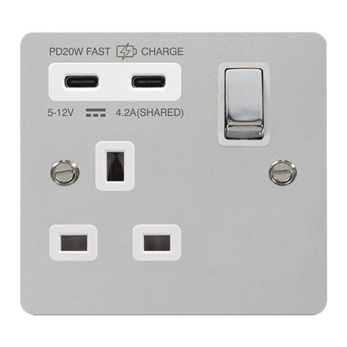 13A 1G C USB FPCH WH