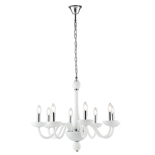 LAMPADARIO ALFIERE BIANCO/CROMO 8XE14 74