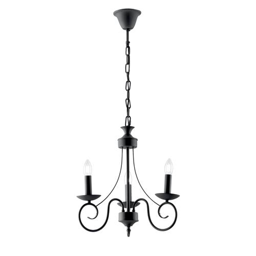LAMPADARIO BEATRICE ANTRACITE 3XE14 37X1