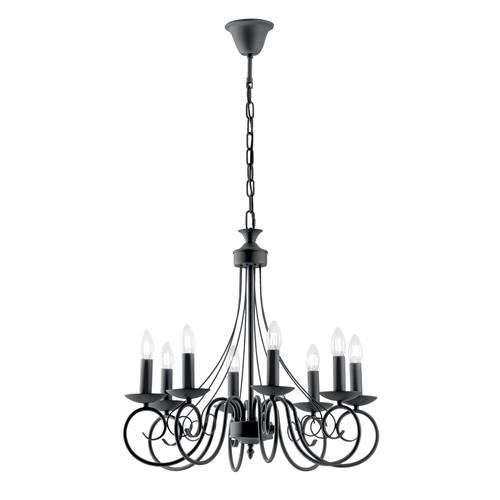LAMPADARIO BEATRICE ANTRACITE 8XE14 63X1