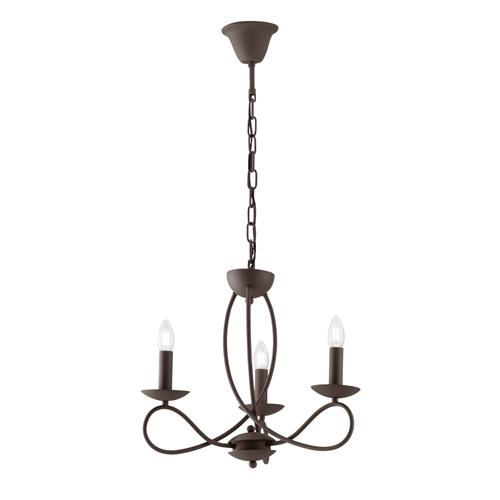 LAMPADARIO GINEVRA CORTEN 3XE14 48X120CM